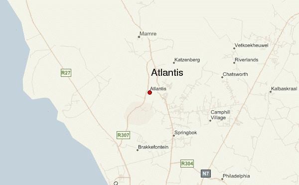 mapa je atlantida Cape Town 