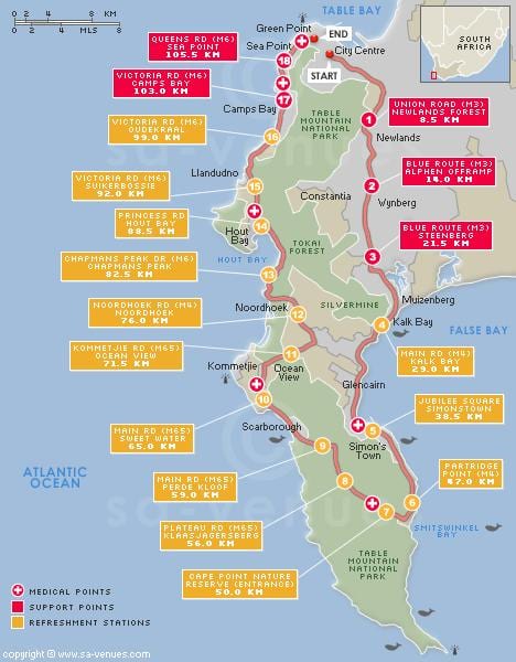 mapa cape arguse rutu