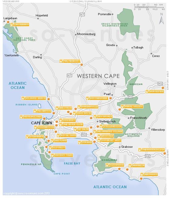 karta za Cape Town golf terenima 