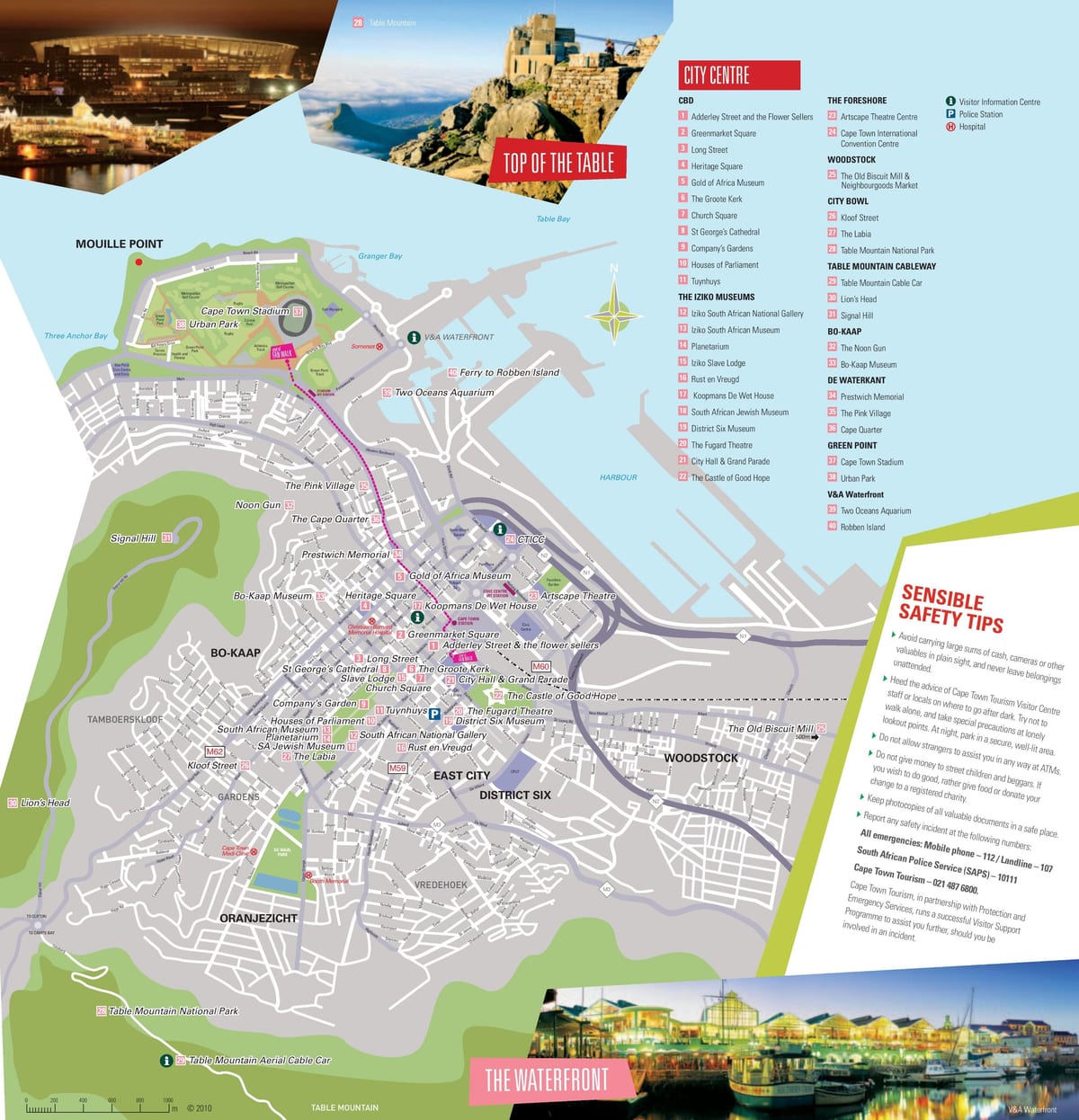 grad u razgledanje Cape Town mapu