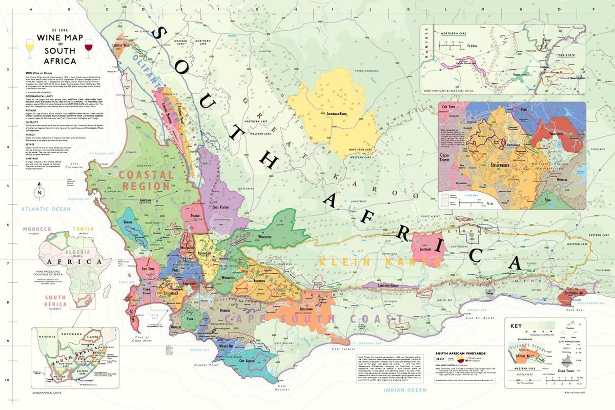 mapa franschhoek vinarija