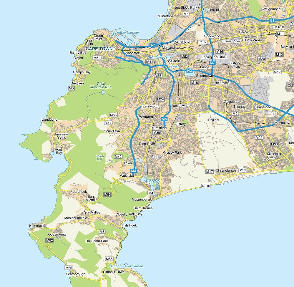 mapa diep rijeku Cape Town