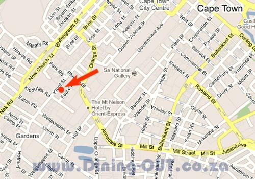 mapa kloof ulici Cape Town