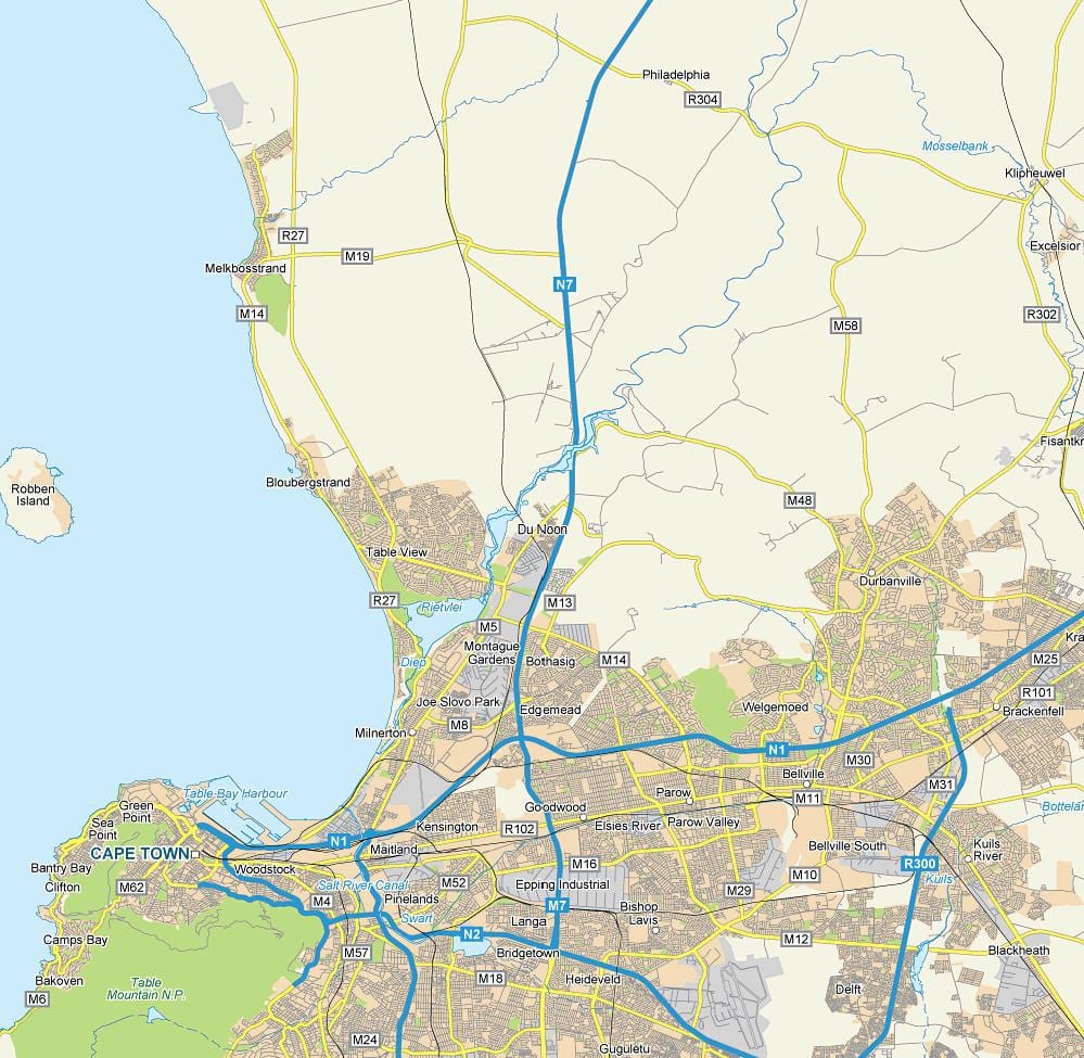 mapa dunoon Cape Town