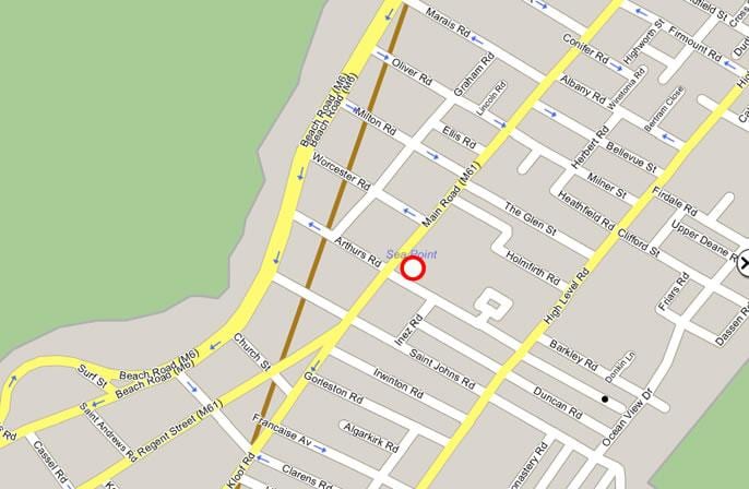 mapa more trenutku Cape Town