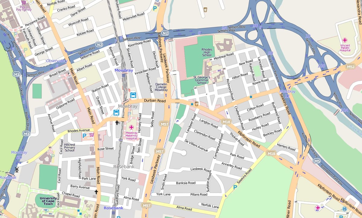 mapa mowbray u Cape Town