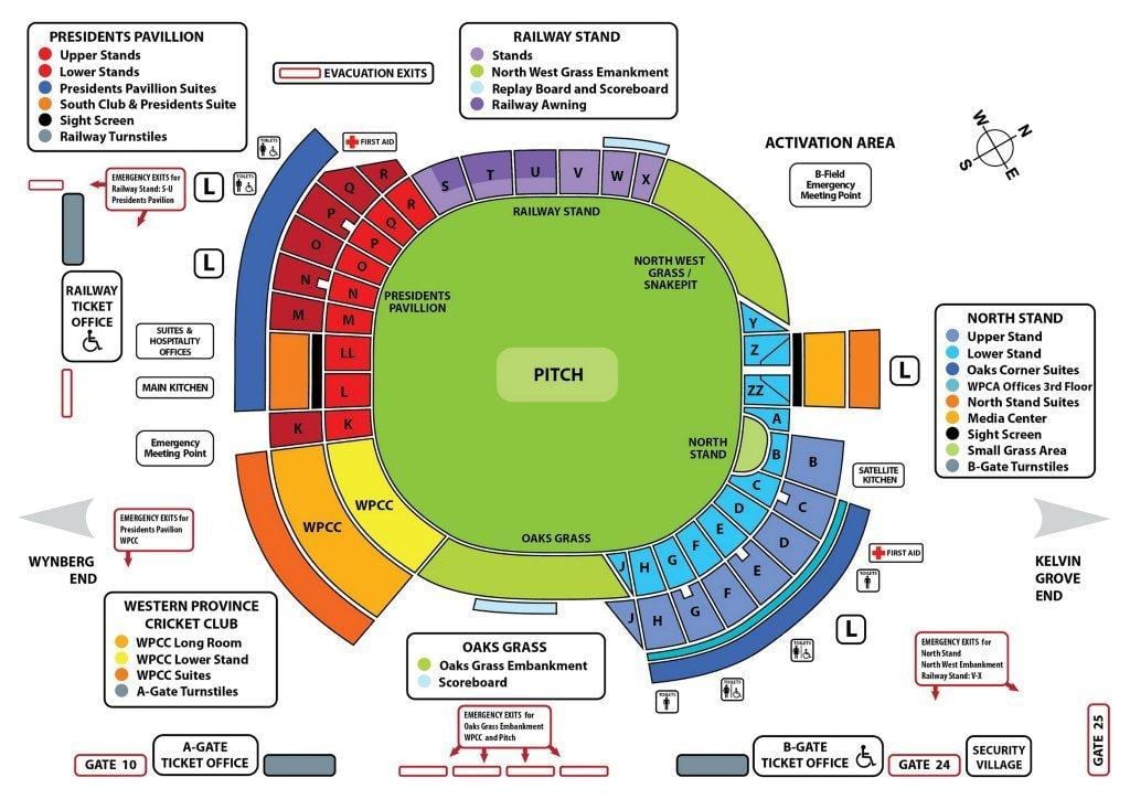 mapa newlands kriket zemlju