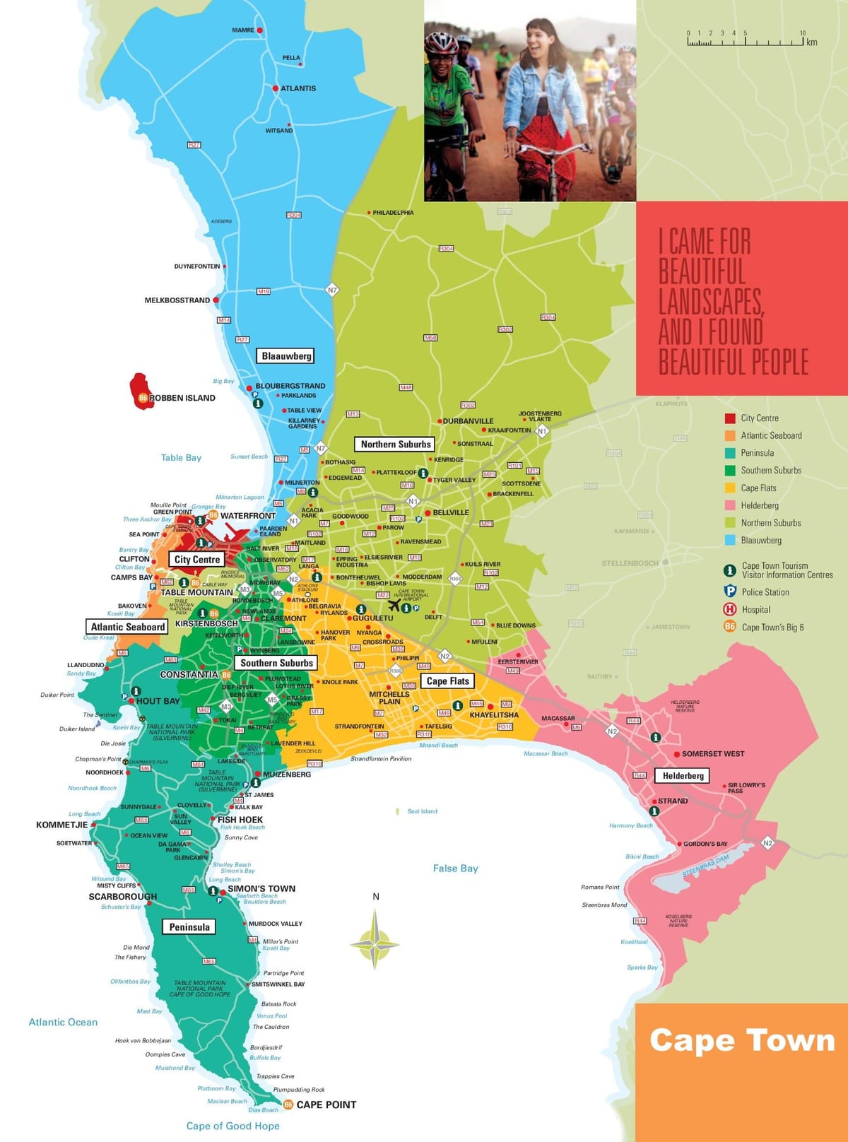 mapa predgrađu u Cape Town