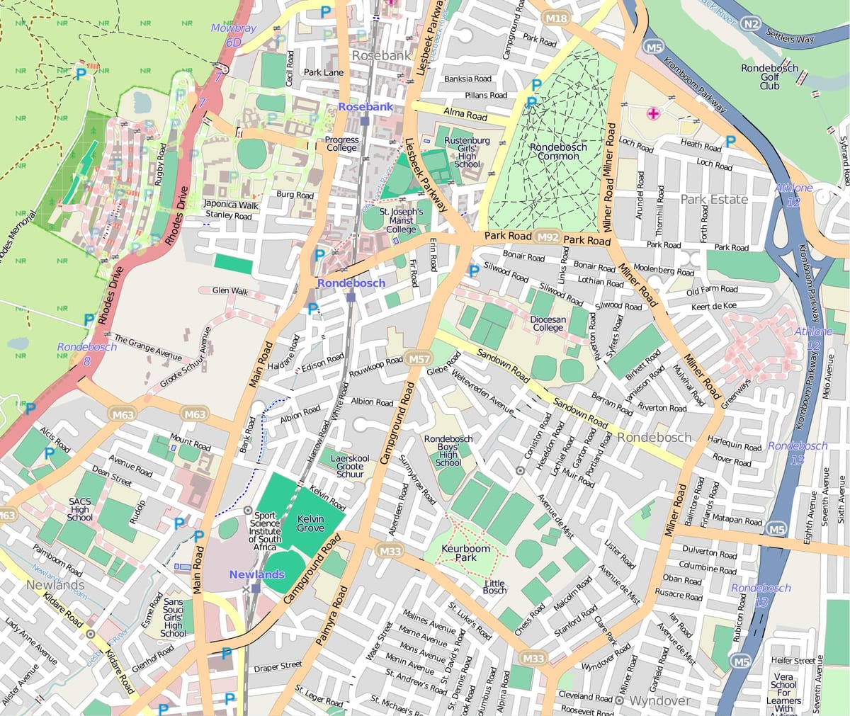 mapa rondebosch Cape Town
