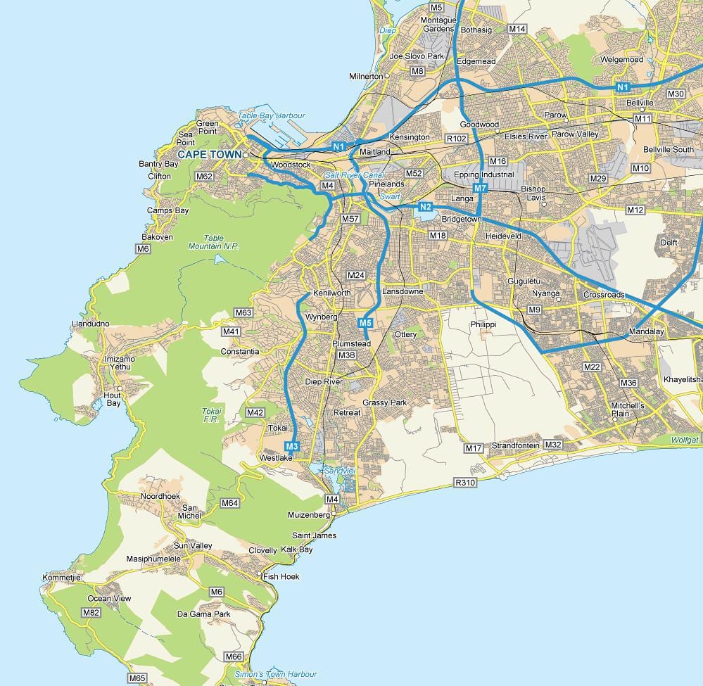 mapa ulice mapu plumstead Cape Town