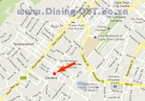 mapa vrtovima šoping centar Cape Town