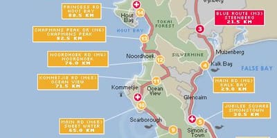 Mapa cape arguse rutu