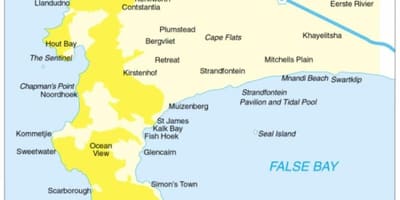 Cape Town poluostrva mapu