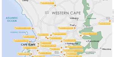 Karta za Cape Town golf terenima 