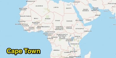 Cape Town lokaciju na svijetu mapu