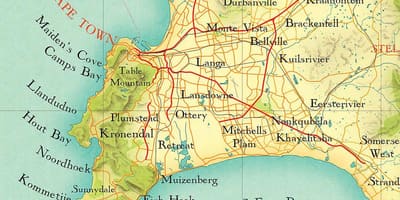 Cape Town lokaciju mapu