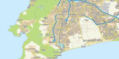 Mapa diep rijeku Cape Town