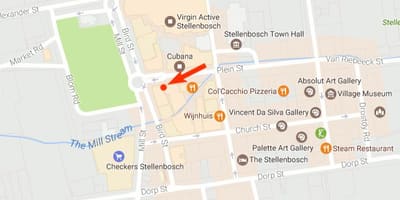Mapa dorp ulici Cape Town