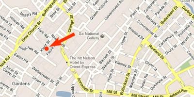 Mapa kloof ulici Cape Town