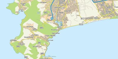 Mapa muizenberg Cape Town