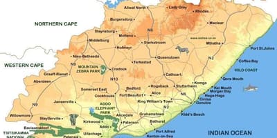 Mapi istočne Cape Gradova