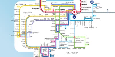 Cape Town autobus mapu