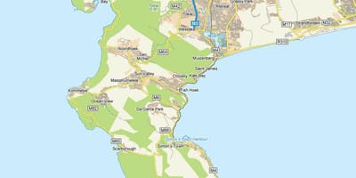 Mapa ribu hoek Južnoj Africi