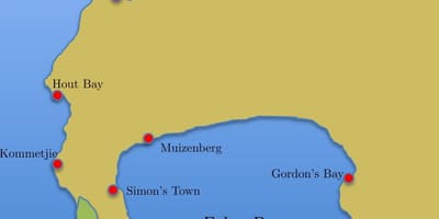 Mapa simon je grad Južnoj Africi