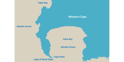 Karte na stol bay Južnoj Africi