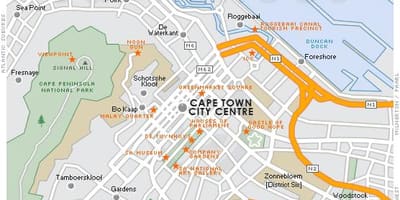 Mapa stoljeća grad Cape Town