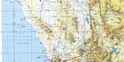 Cape Town topografske mapu