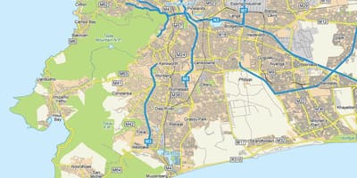 Mapa ulice mapu plumstead Cape Town