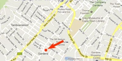 Mapa vrtovima šoping centar Cape Town